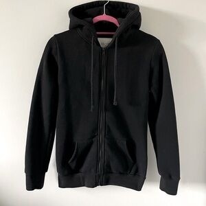 Zip-Up Thick Fleece Hoodie - Black - New Without Tags